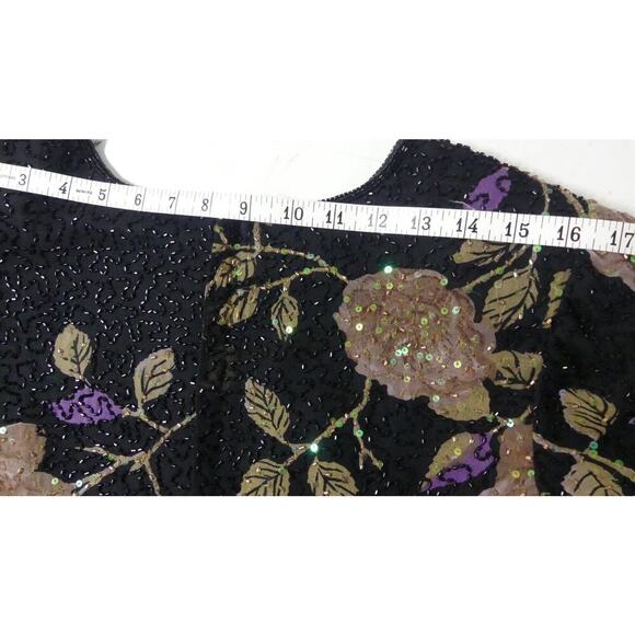 Sean Collection Silk Sequin Top LARGE Women's Glam Country Club Yacht Gala - Picture 13 of 13